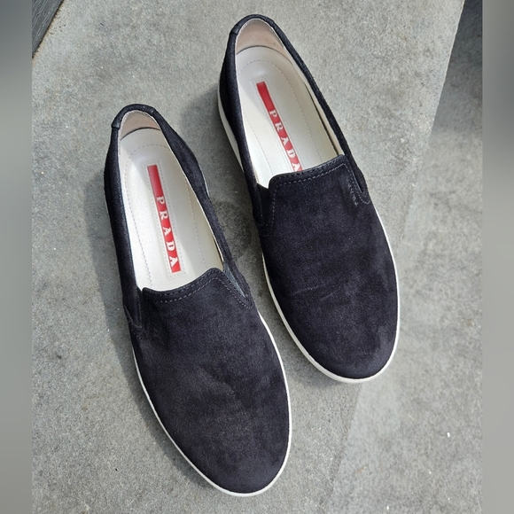 Prada Shoes - Prada Women's Black Loafers Slip-On Shoes -Size 6.5